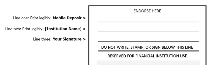 image of where you would endorse a check